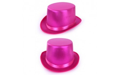 Hoge hoed metallic pink